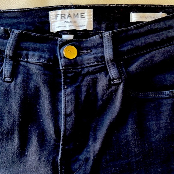 Straight frayed high-rise straight-leg jeans size 28 in excellent condition - Picture 4 of 12